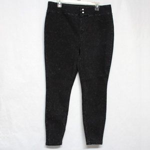 Terra & Sky Women's Size 0X or 14W Black High Rise Skinny Jeggings